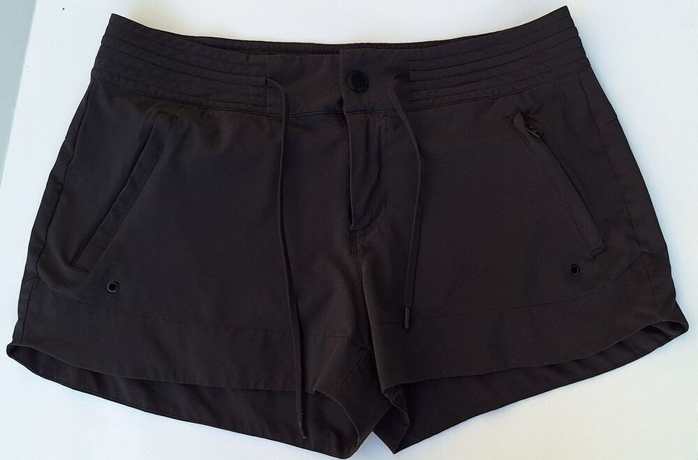 ATHLETA Trekkie Outdoor Utility Hiking Short BLACK 305514 Size 8 Zip Pockets